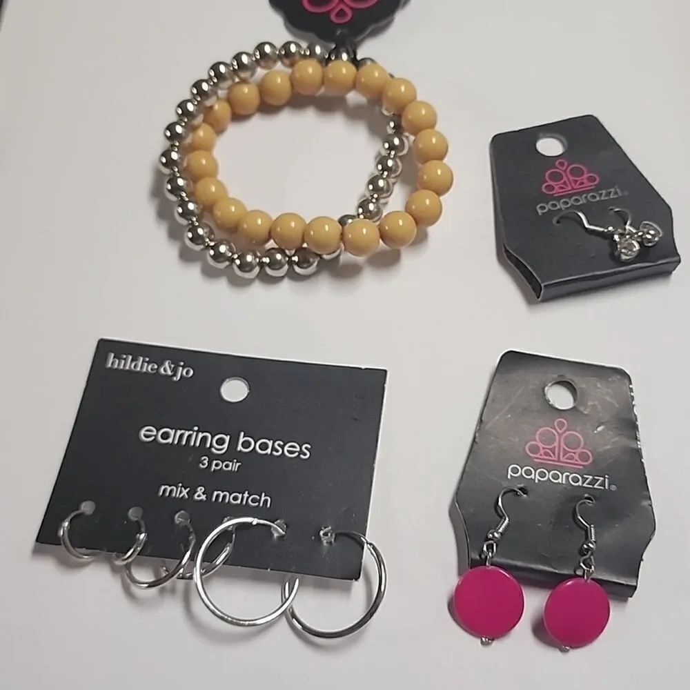 NWT Jewelry Lot Paparazzi Hildie & Jo 5 Pair Earrings 2 Bracelets